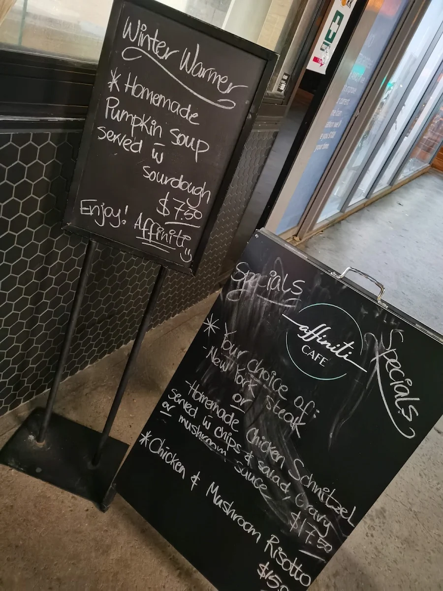 Menu, Affiniti Cafe