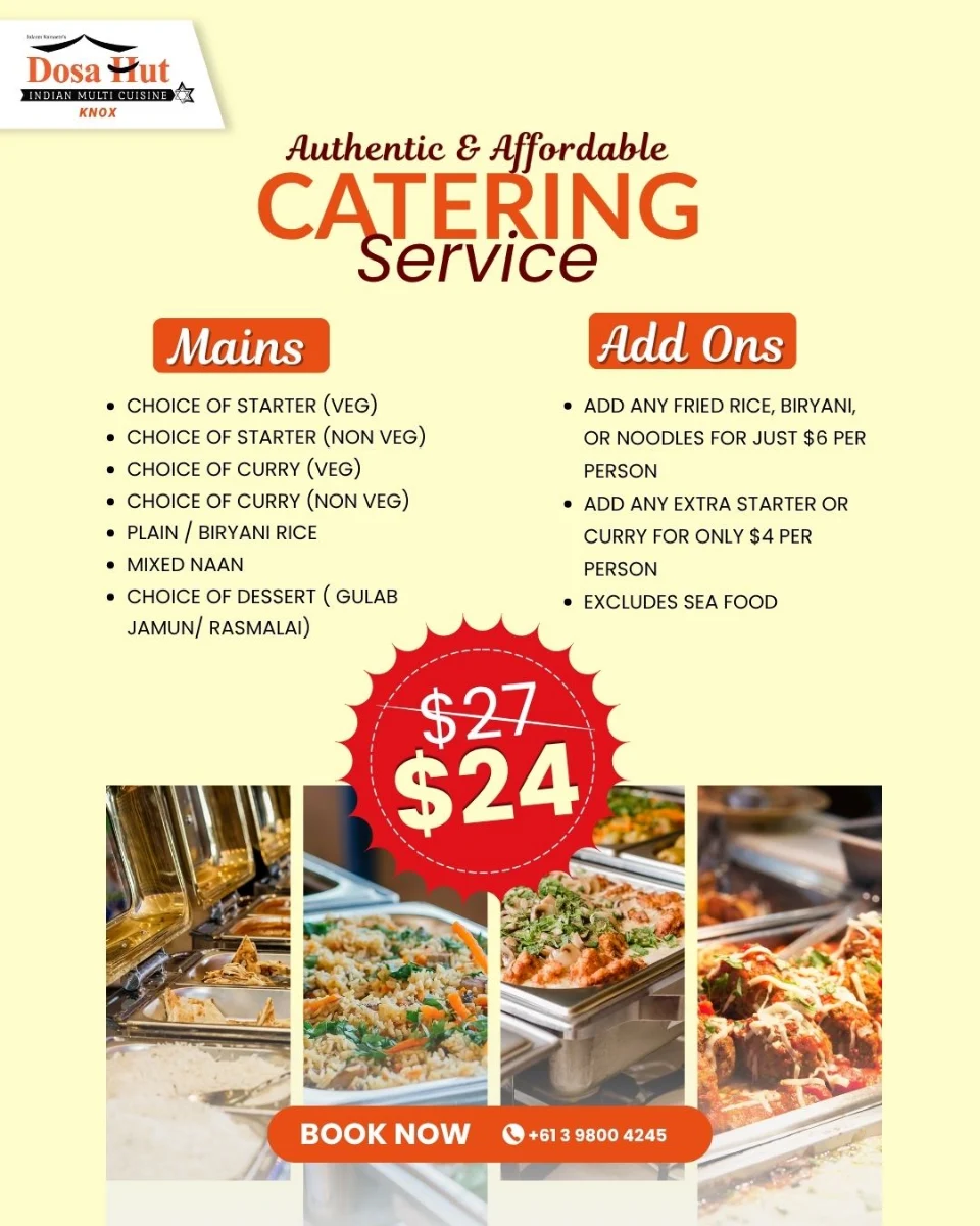Menu, Dosa Hut - Indian Multi Cuisine Restaurant Knox