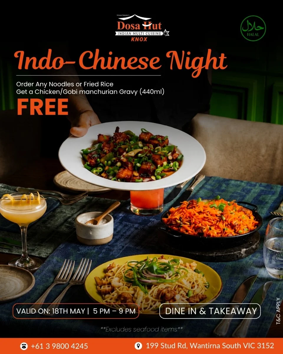 Menu, Dosa Hut - Indian Multi Cuisine Restaurant Knox