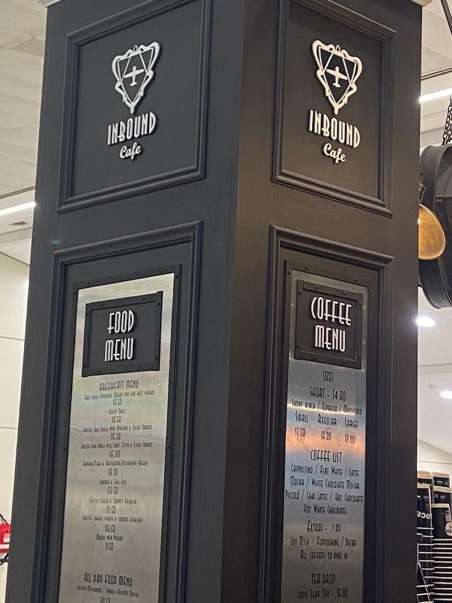 Menu, Inbound Cafe