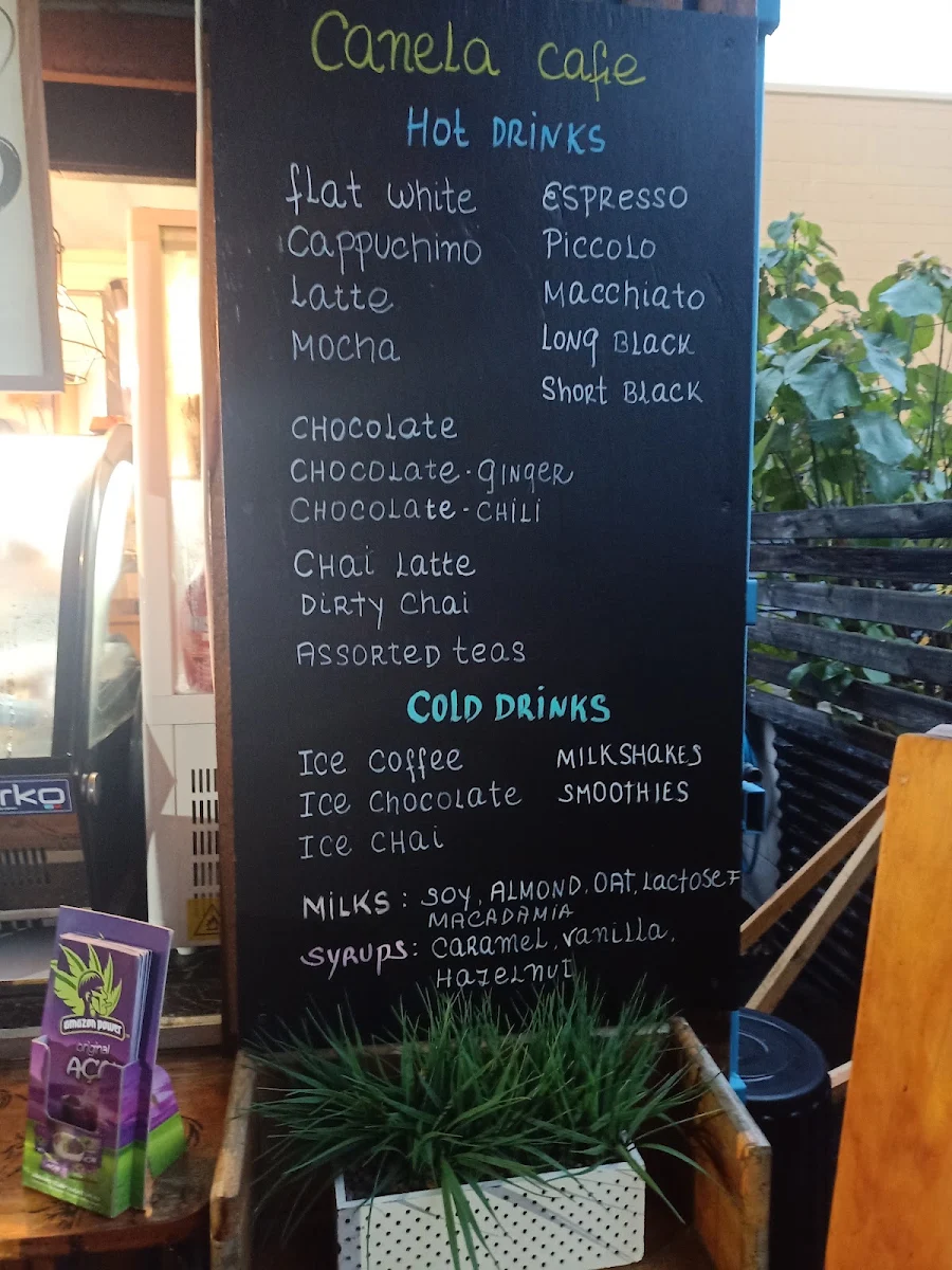 Menu, Canela Cafe
