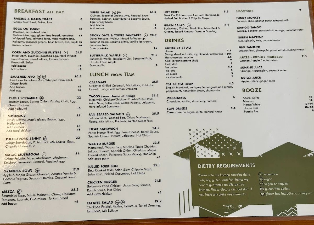 Menu, Parkstone