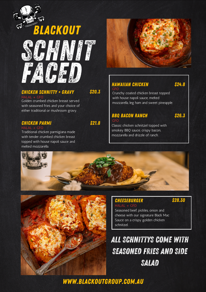 Menu, Blackout Coffee And Catering