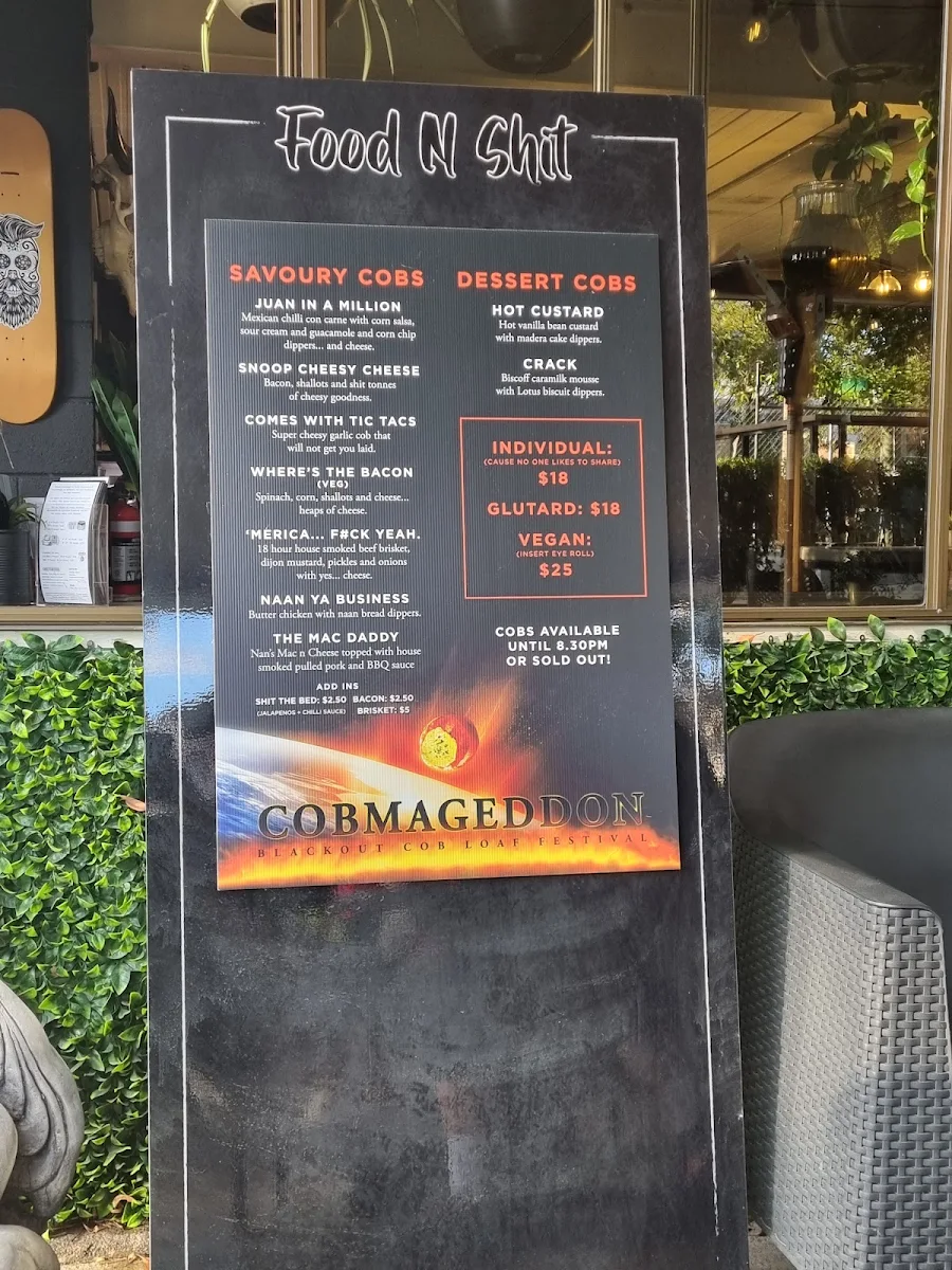 Menu, Blackout Coffee And Catering