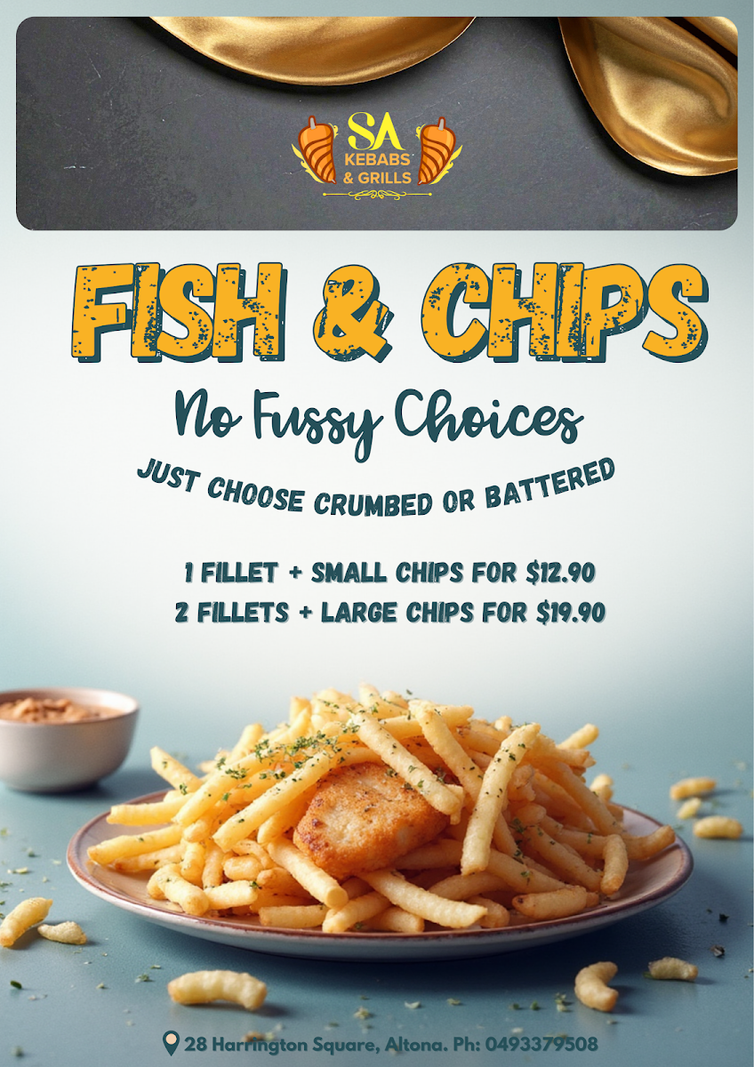 Menu, SA Kebabs & Grills