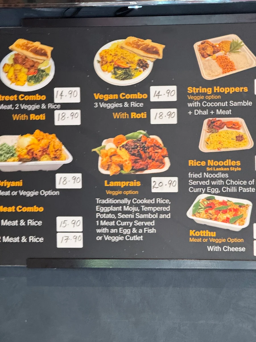 Menu, Drums Cafe Preston