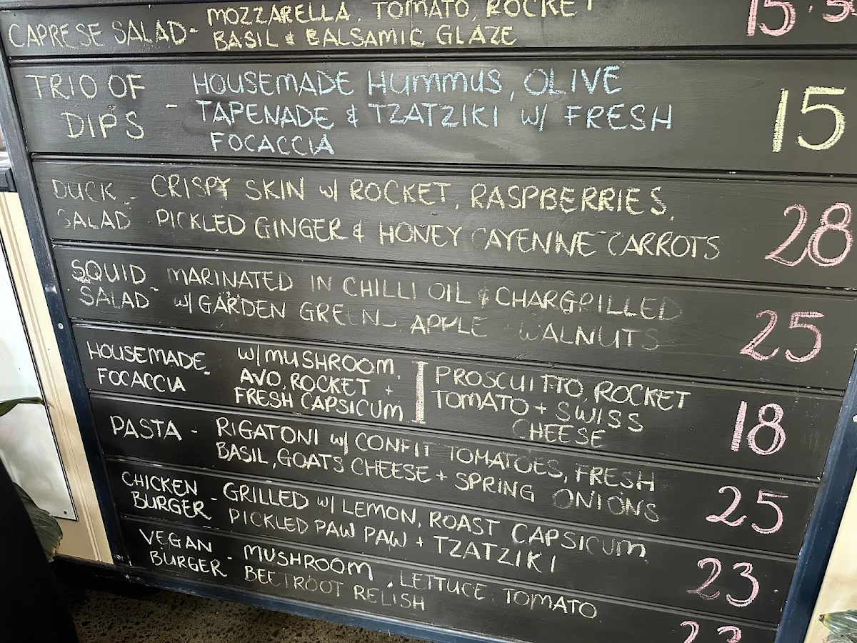 Menu, Crystal Creek Estate Cafe & Nursery