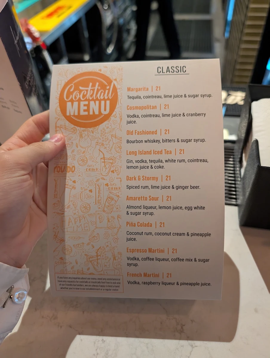 Menu, Harrigan's Hunter Valley