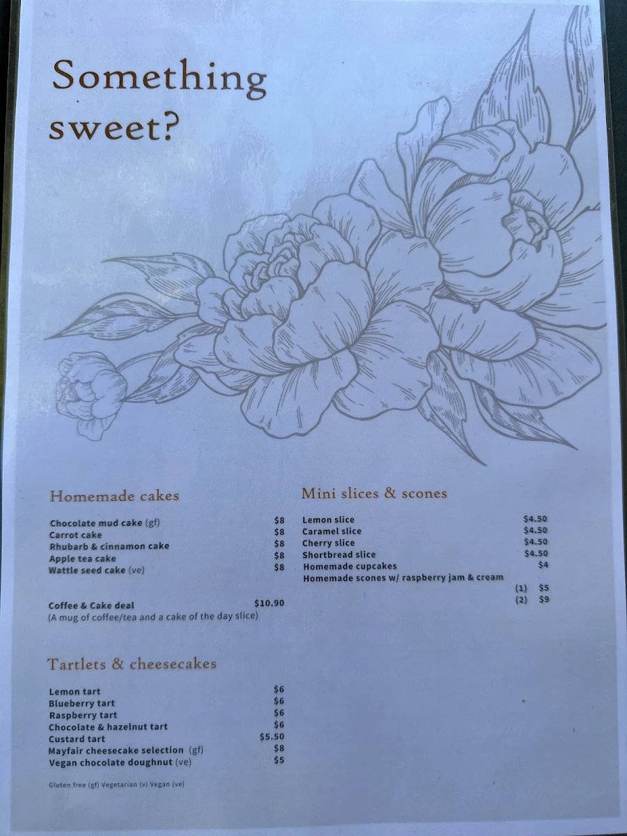 Menu, Bake & Brew Cafe