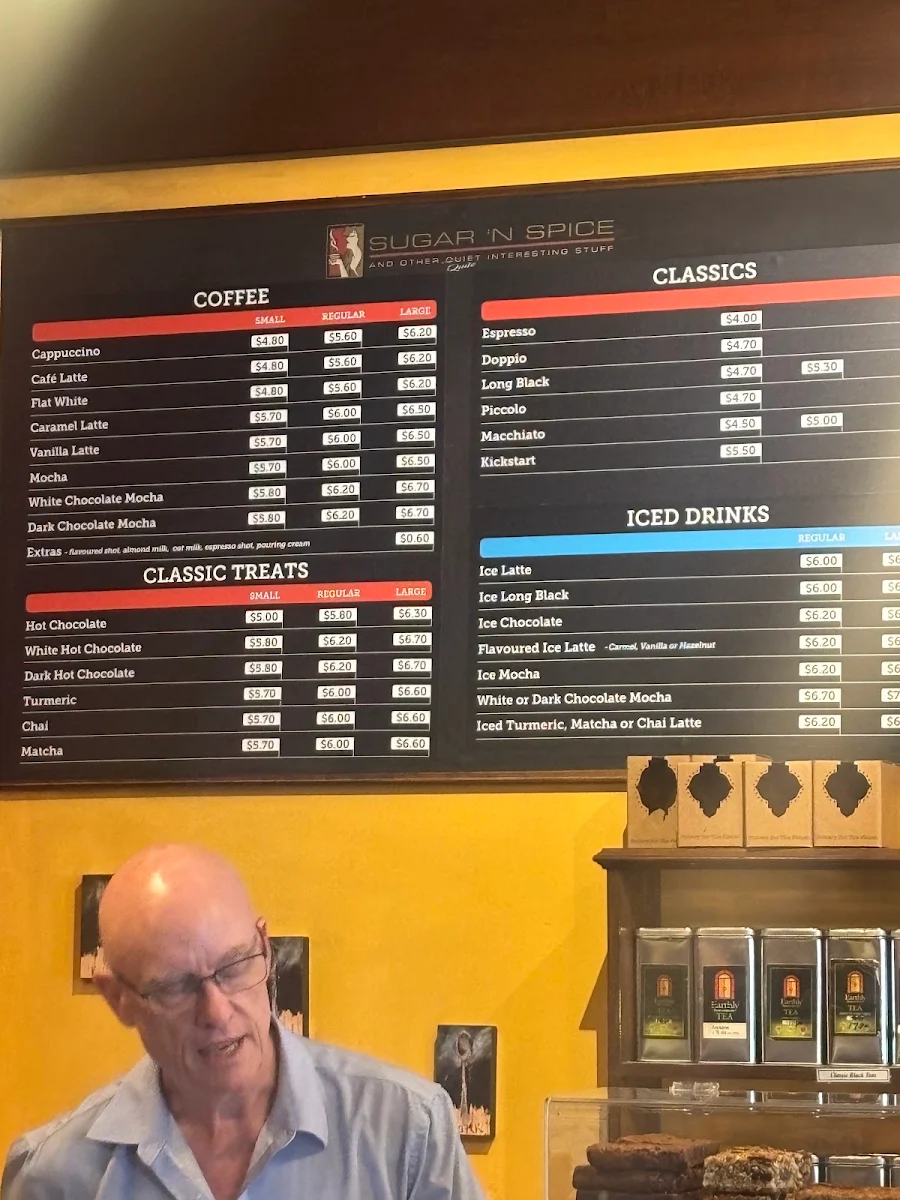Menu, Sugar 'N Spice Cafe