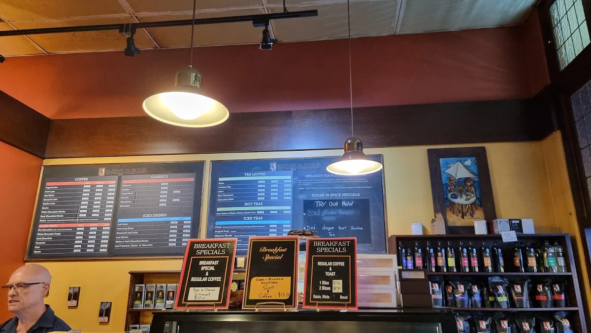 Menu, Sugar 'N Spice Cafe