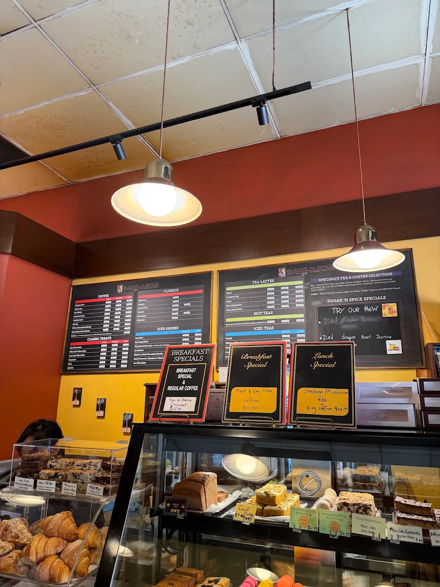 Menu, Sugar 'N Spice Cafe