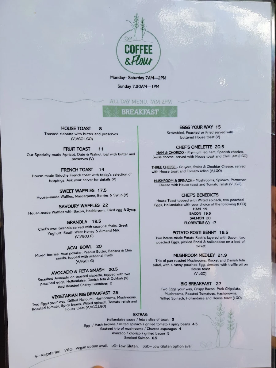Menu, The Passionate Baker