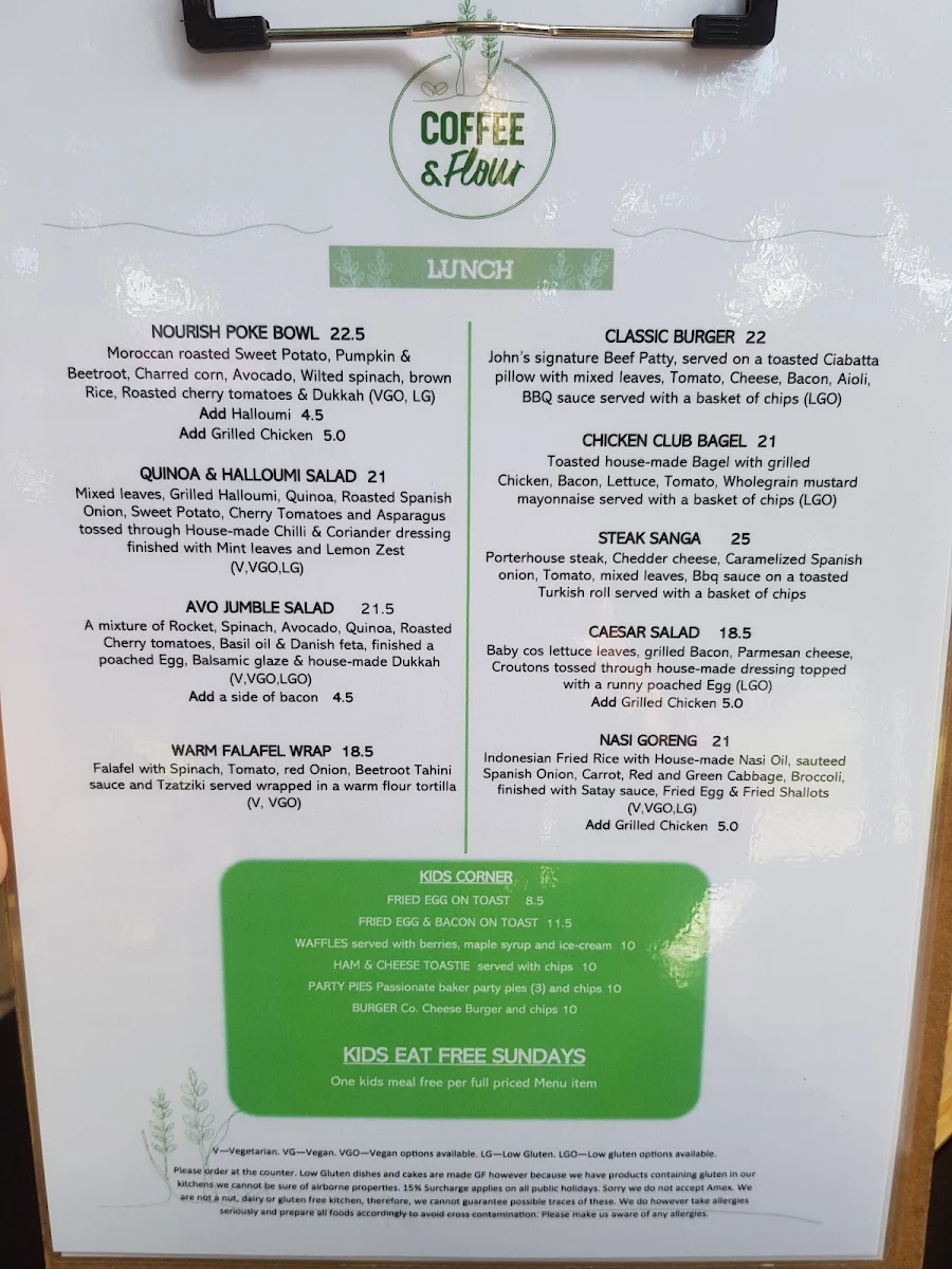 Menu, The Passionate Baker
