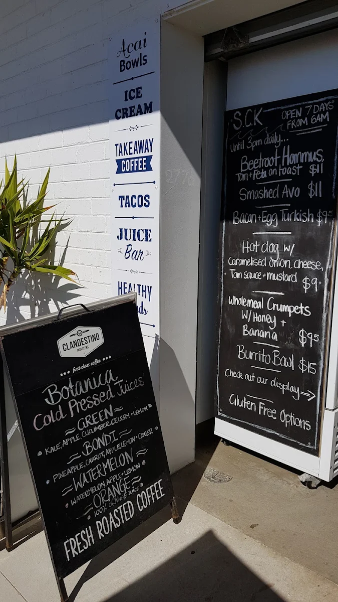 Menu, Salty Crew Kiosk