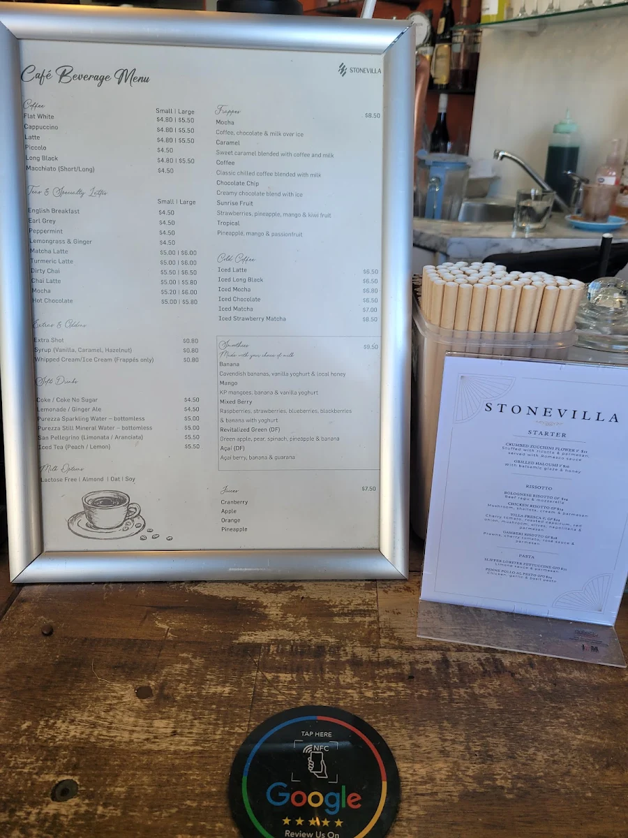 Menu, STONEVILLA - Cafe & Restaurant