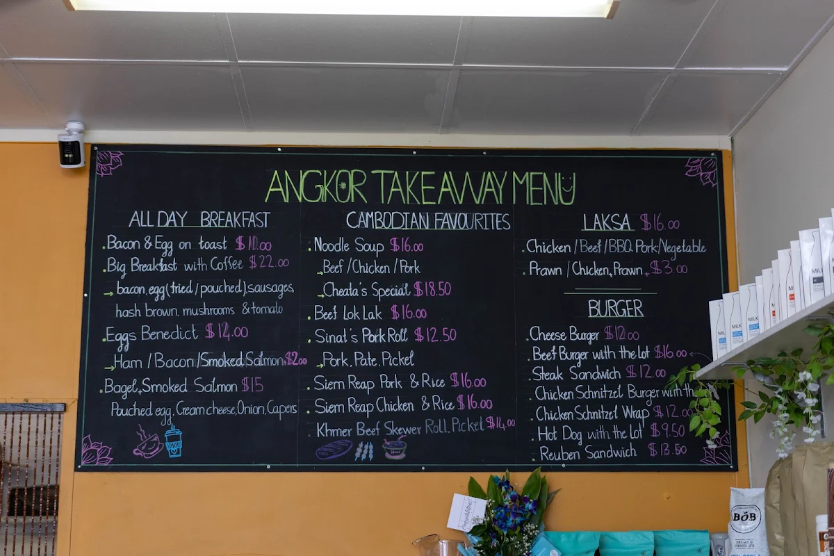 Menu, Angkor Takeaway