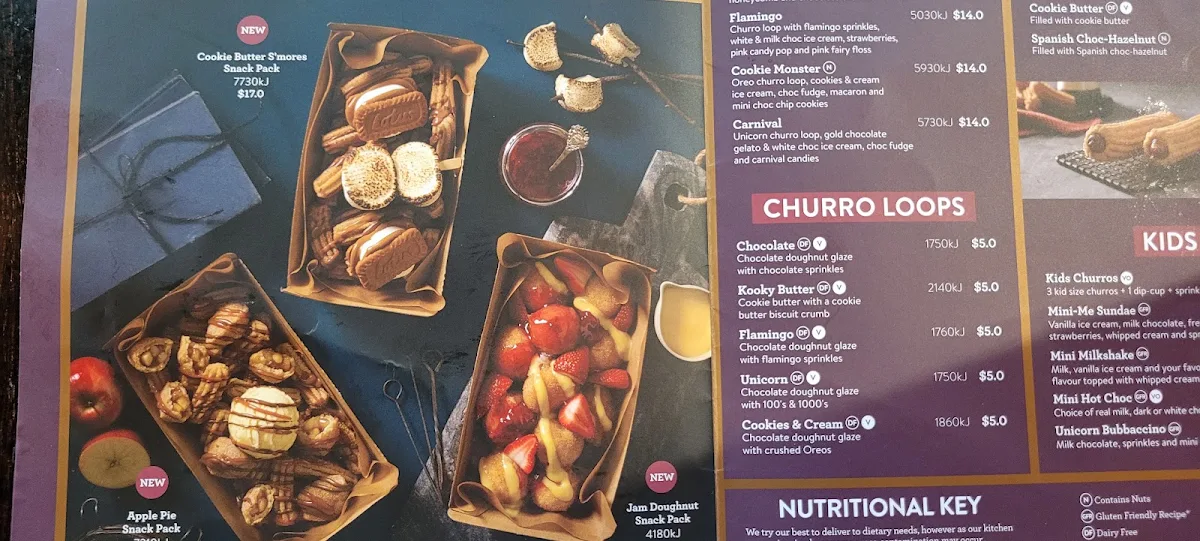 Menu, San Churro Orion Springfield