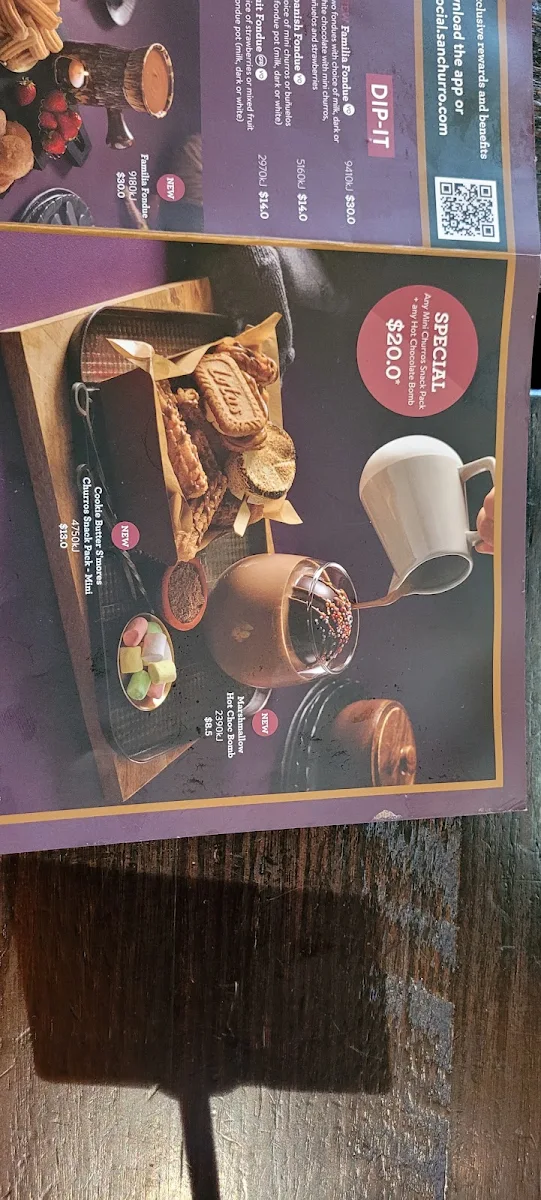 Menu, San Churro Orion Springfield