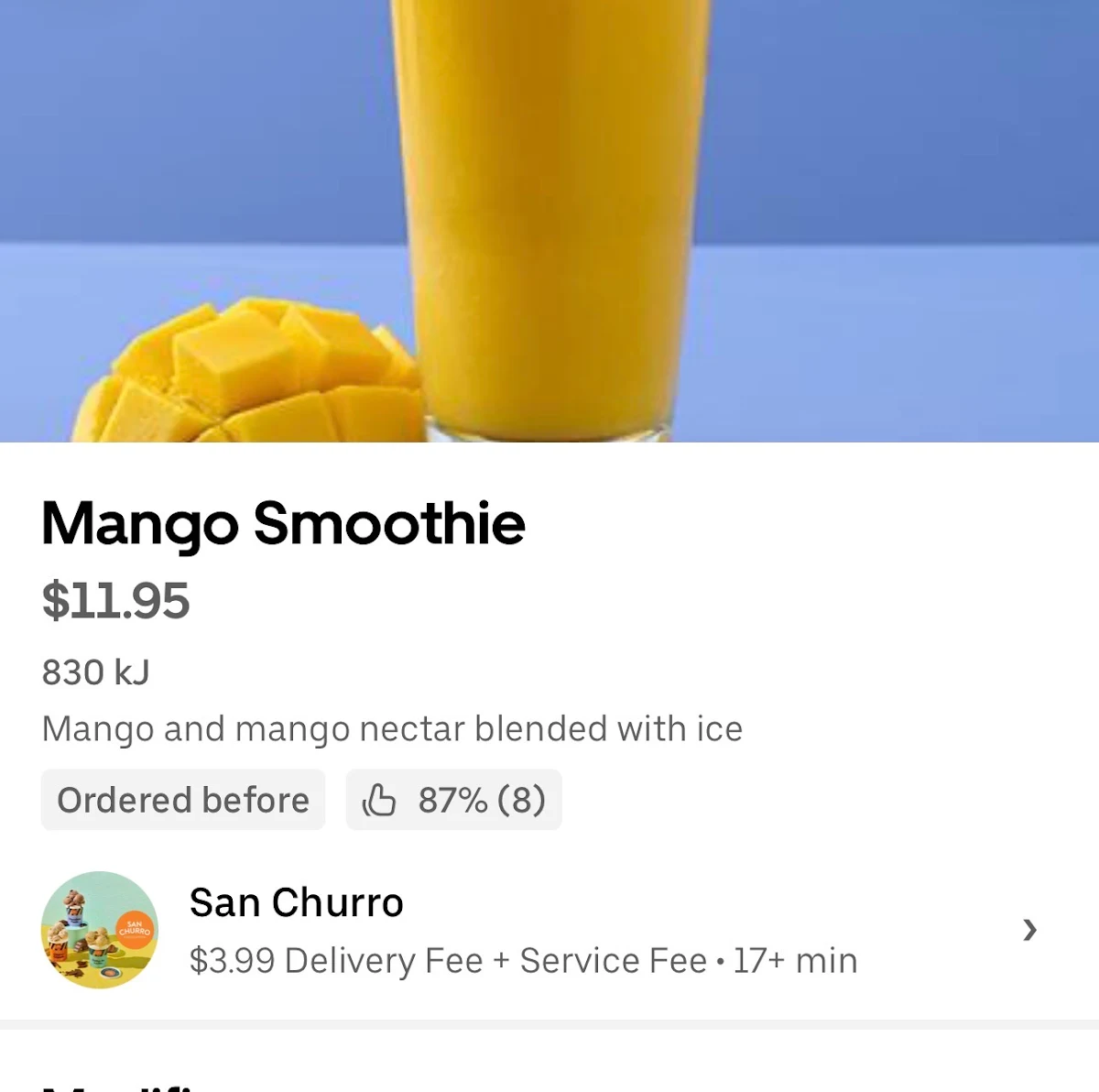 Menu, San Churro Orion Springfield