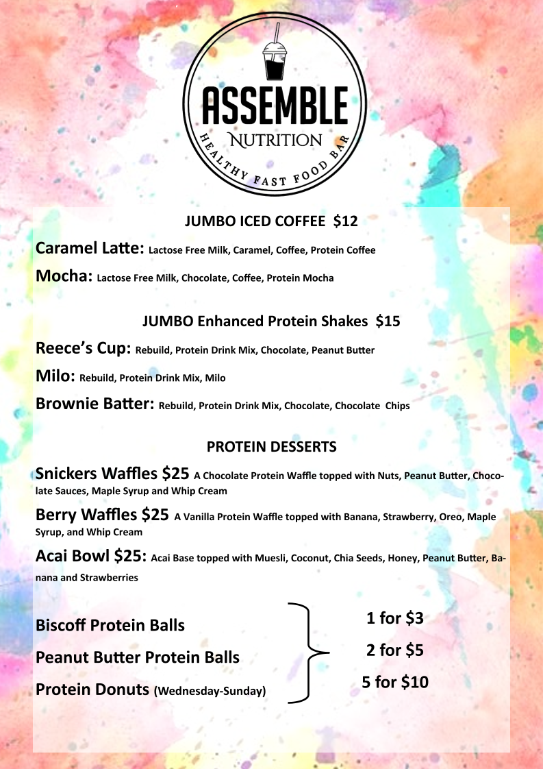 Menu, Assemble Nutrition