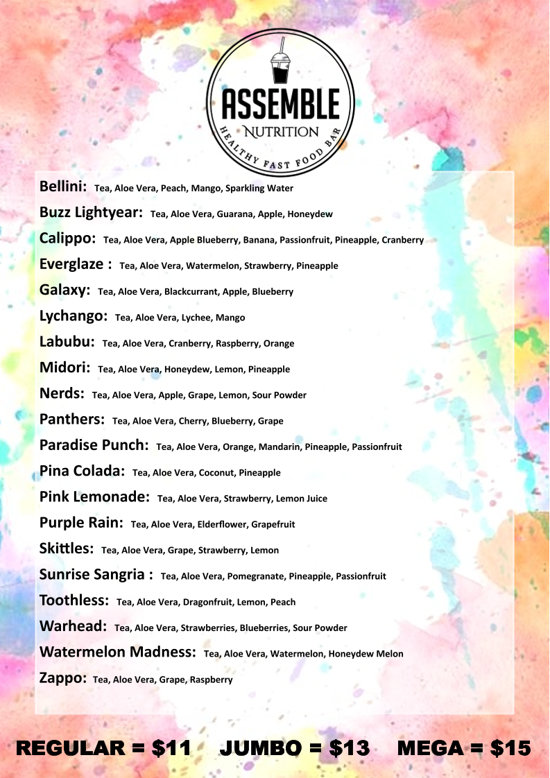 Menu, Assemble Nutrition