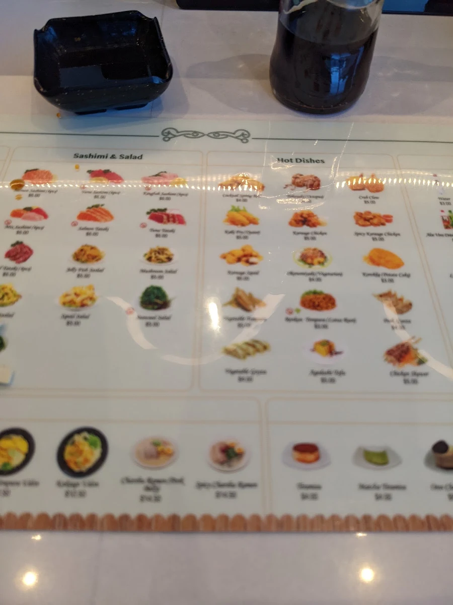 Menu, Miyabi Sushi