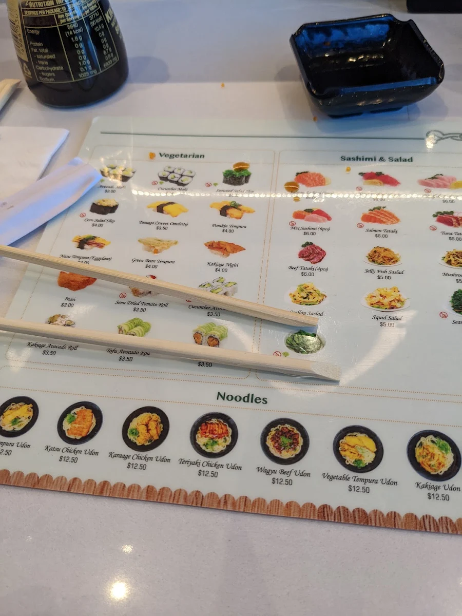 Menu, Miyabi Sushi