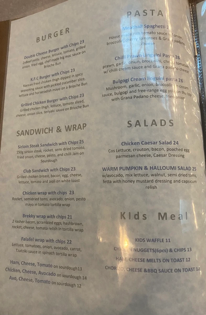 Menu, Cherry Beans Rydalmere