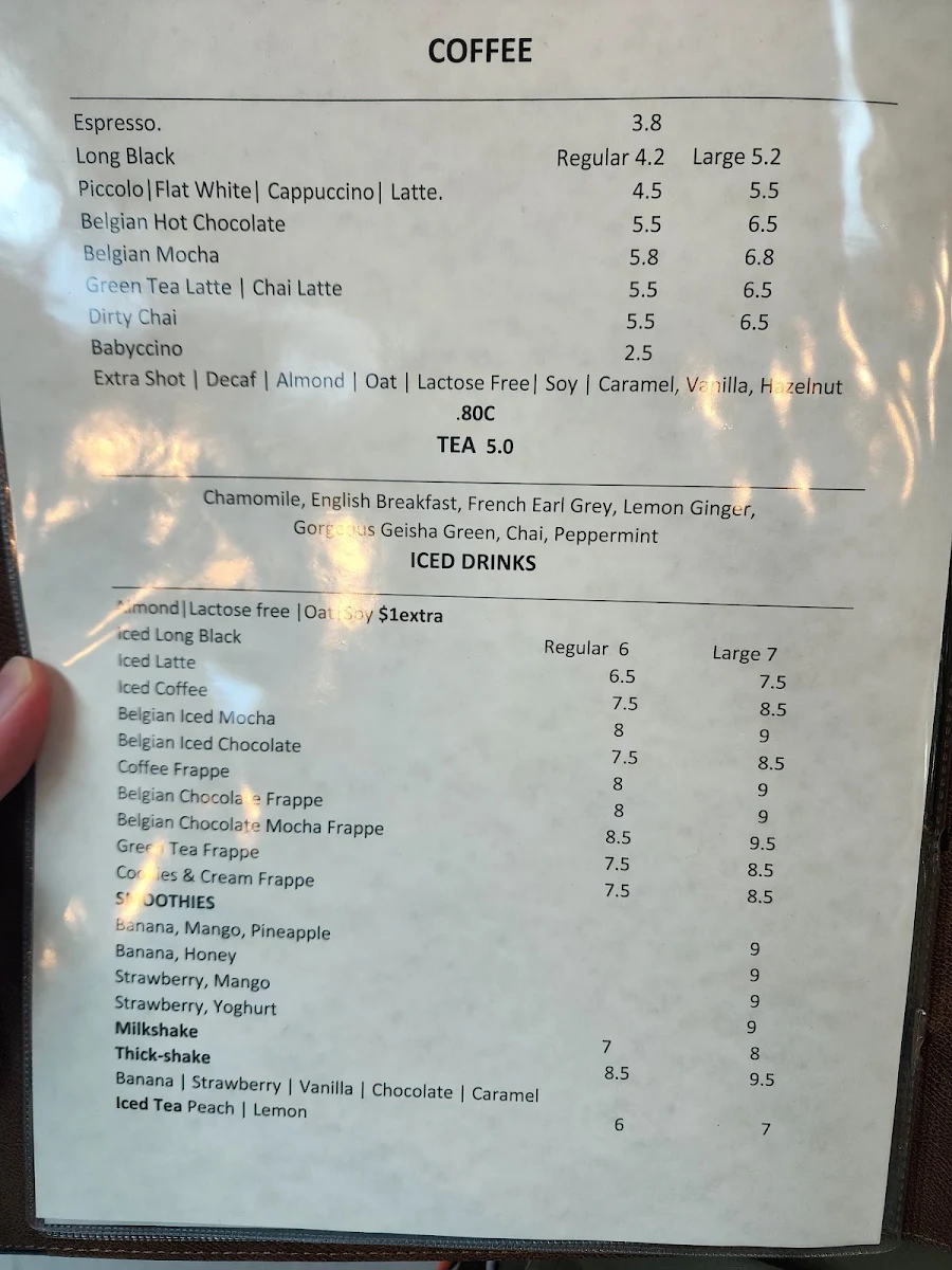 Menu, Cherry Beans Rydalmere