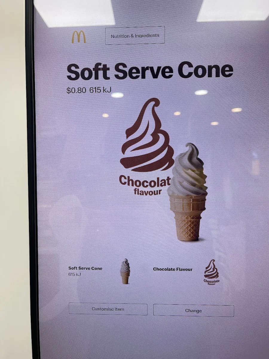 Menu, McDonald's Laverton
