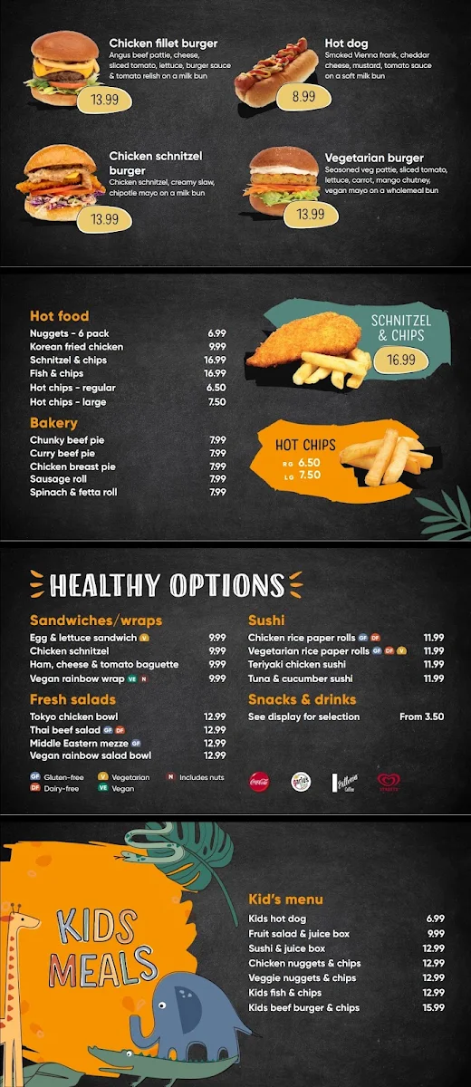 Menu, Boulevard Eatery