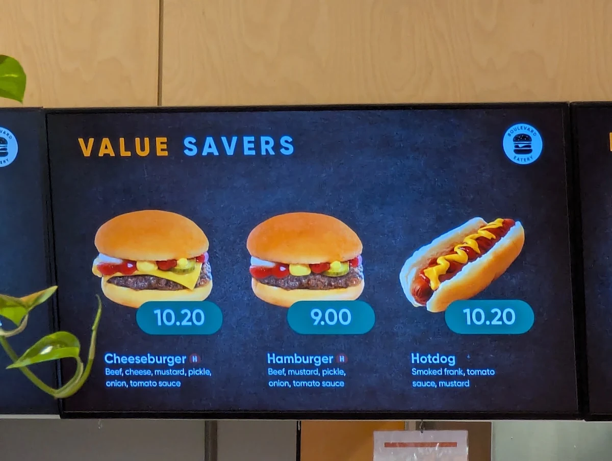 Menu, Boulevard Eatery
