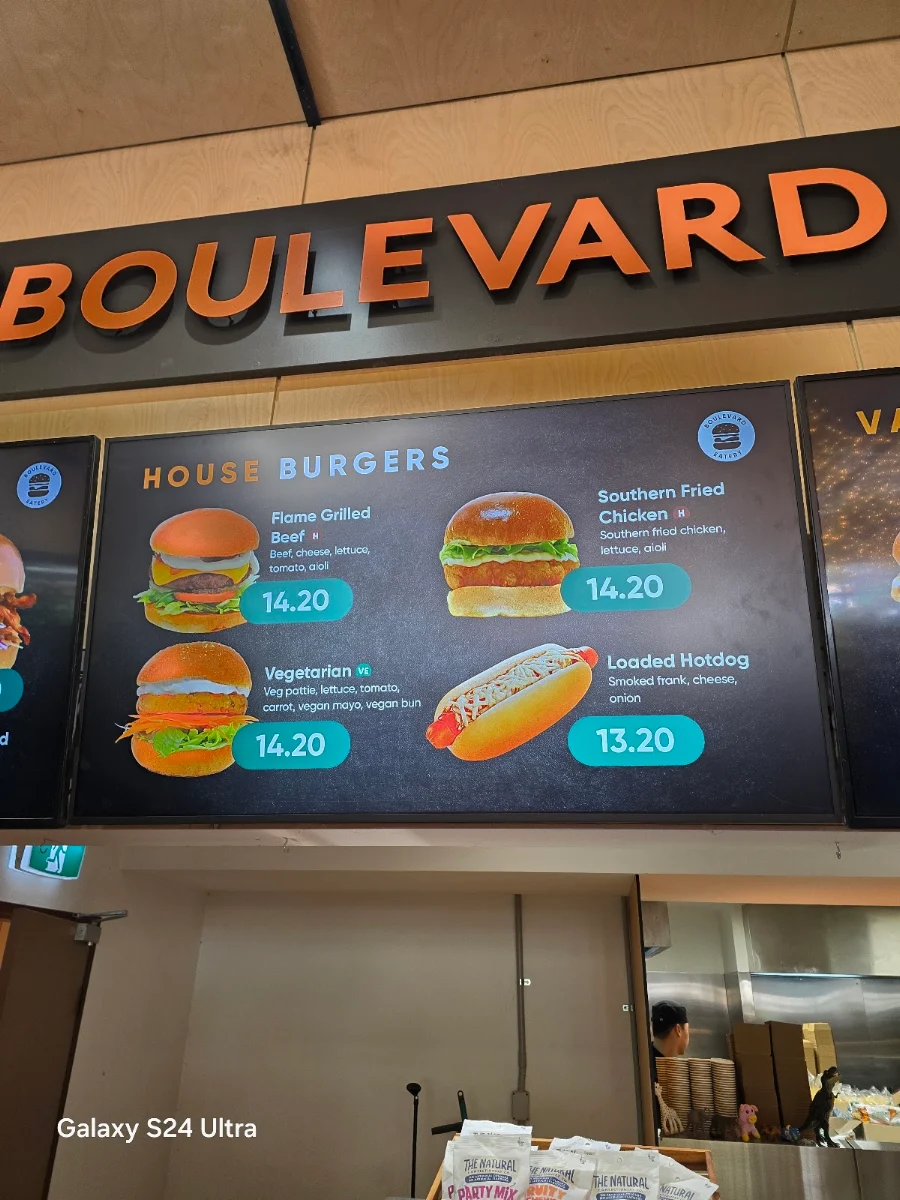Menu, Boulevard Eatery
