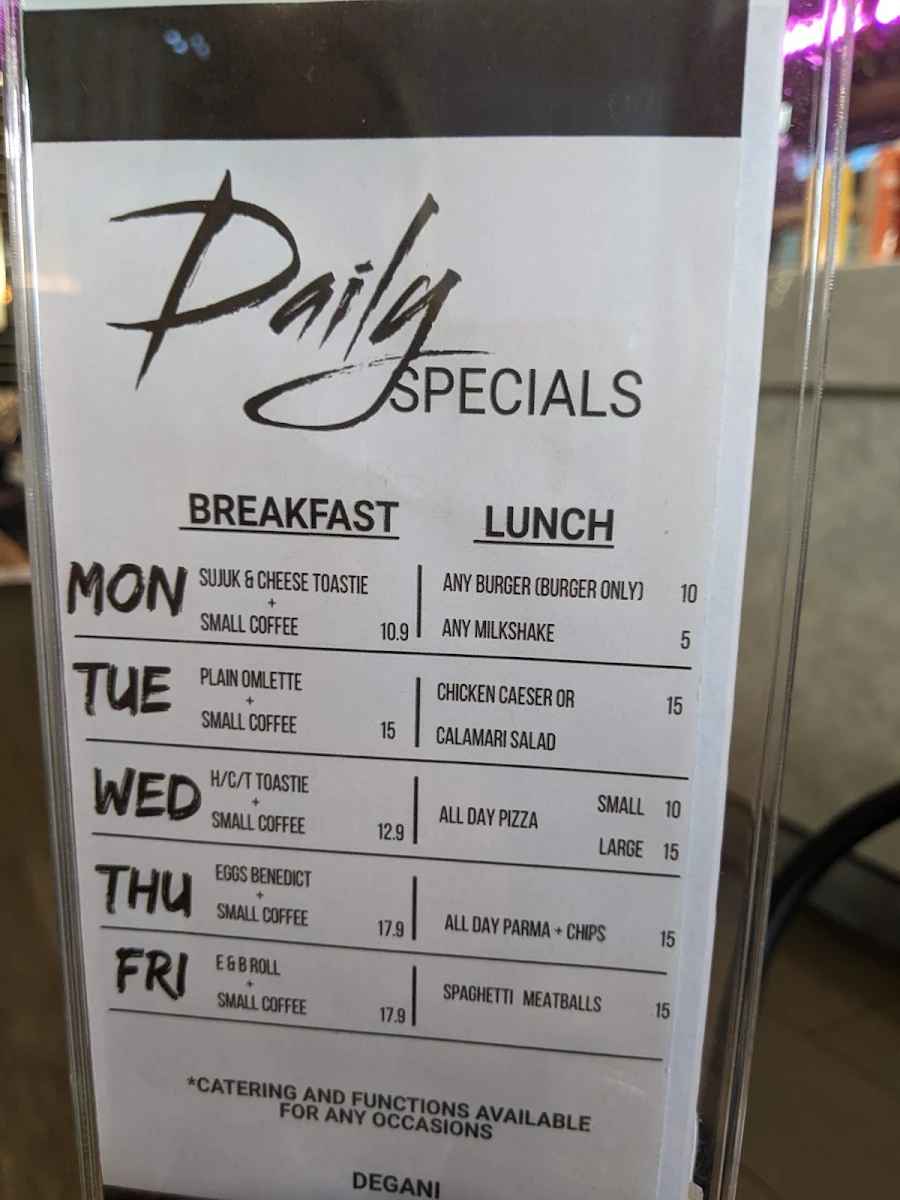 Menu, Degani Craigieburn – Woodfired Pizza, Café & Restaurant