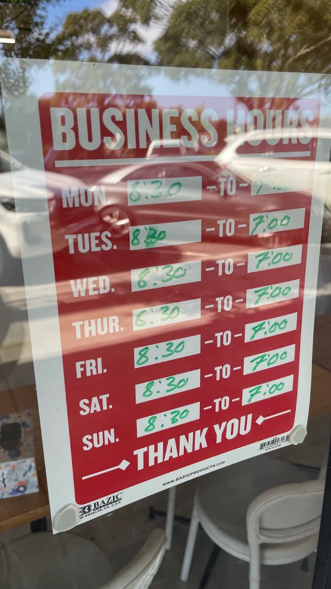 Menu, The Bread Shop