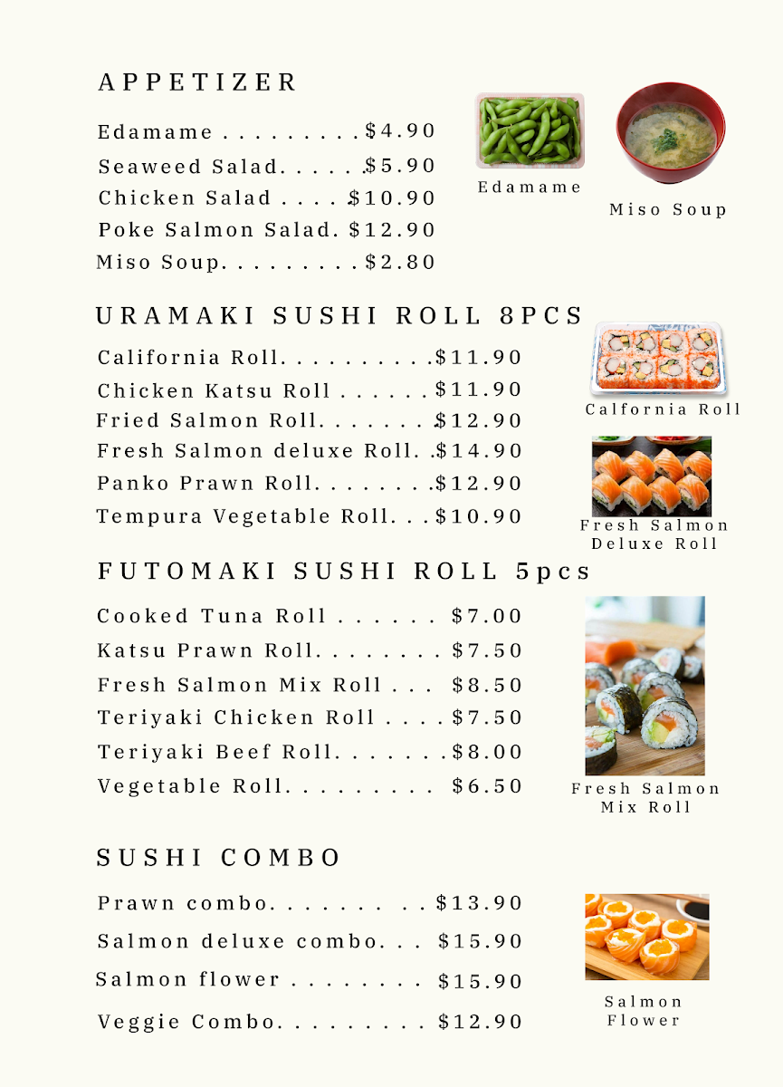 Menu, J Panda Eatery