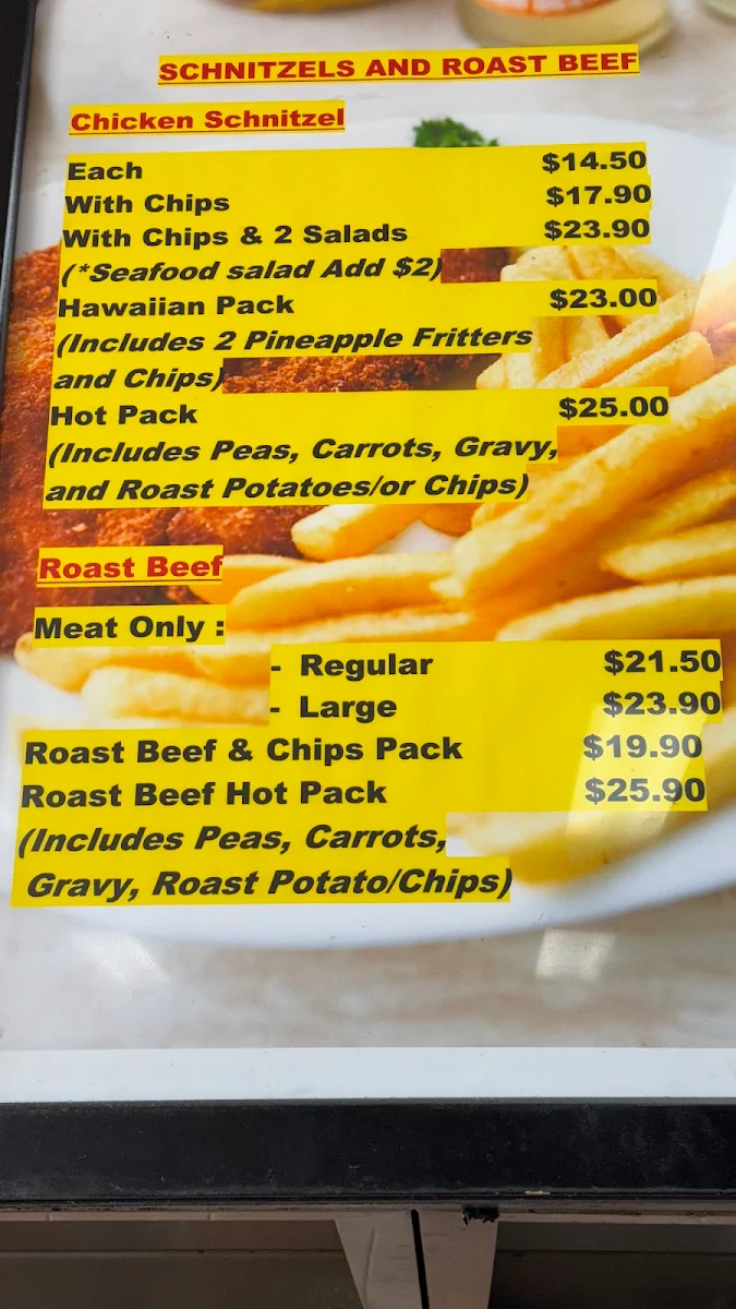 Menu, Mamta's Chicken & Bula Cafe