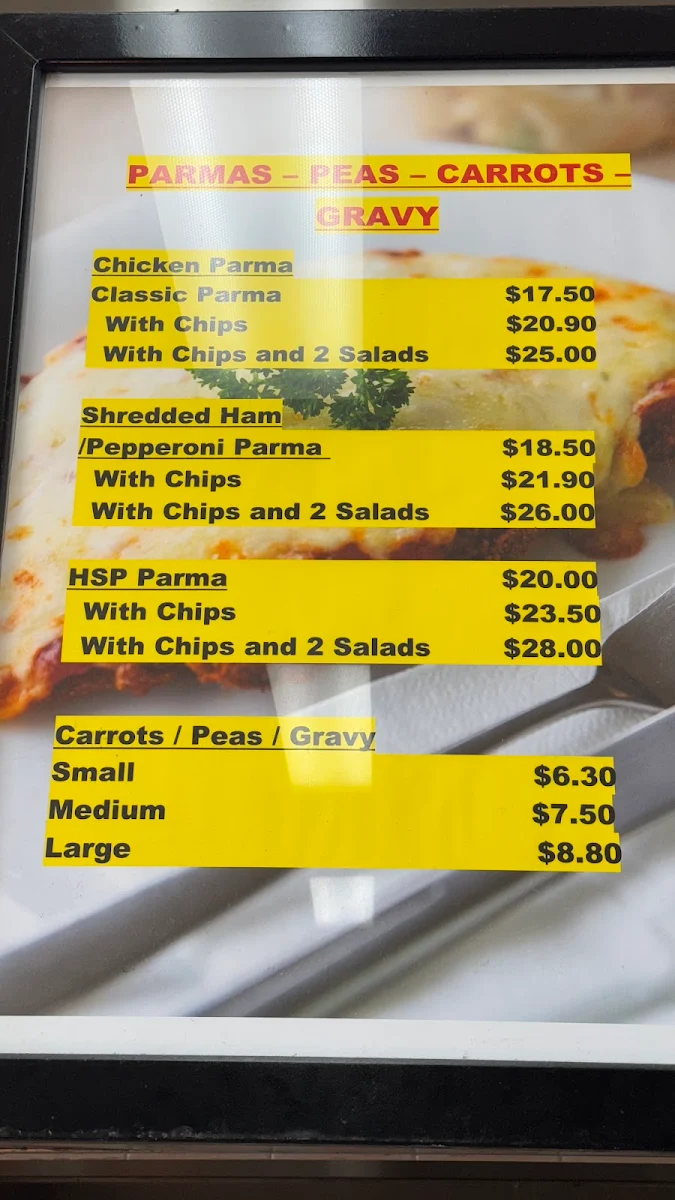 Menu, Mamta's Chicken & Bula Cafe