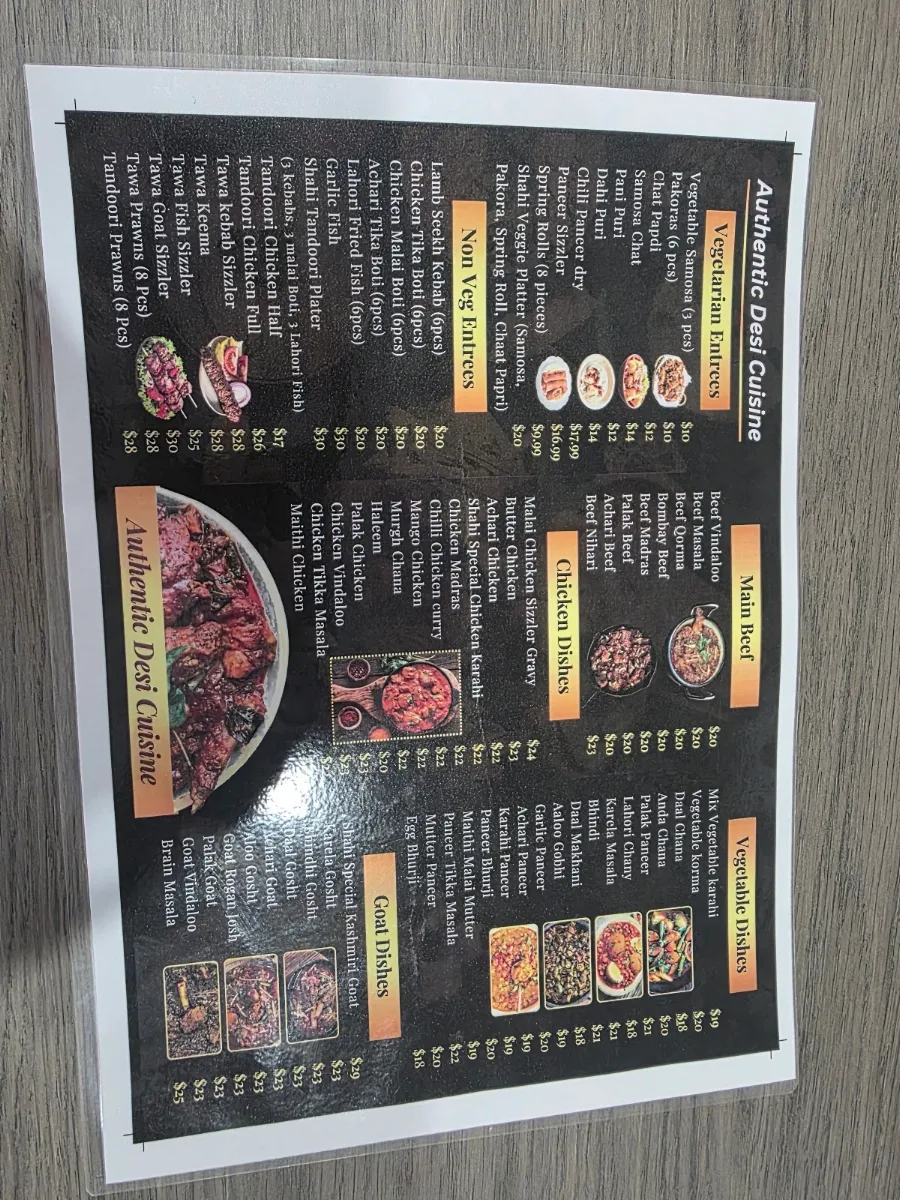 Menu, Shahi Dera