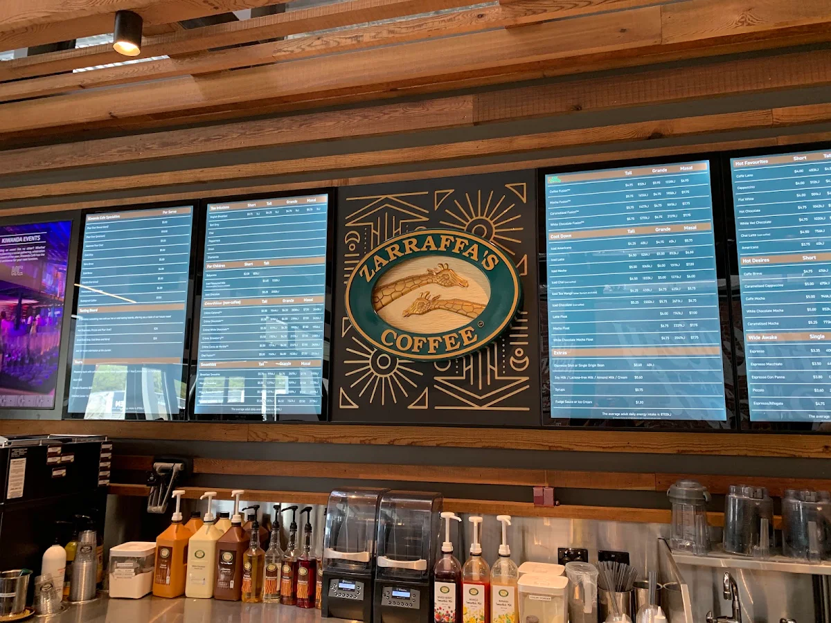Menu, Zarraffa's Coffee Factory Direct