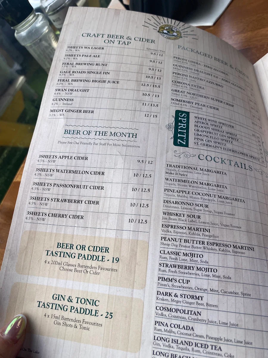 Menu, Jackadders Restaurant