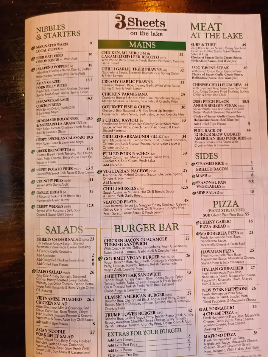 Menu, Jackadders Restaurant