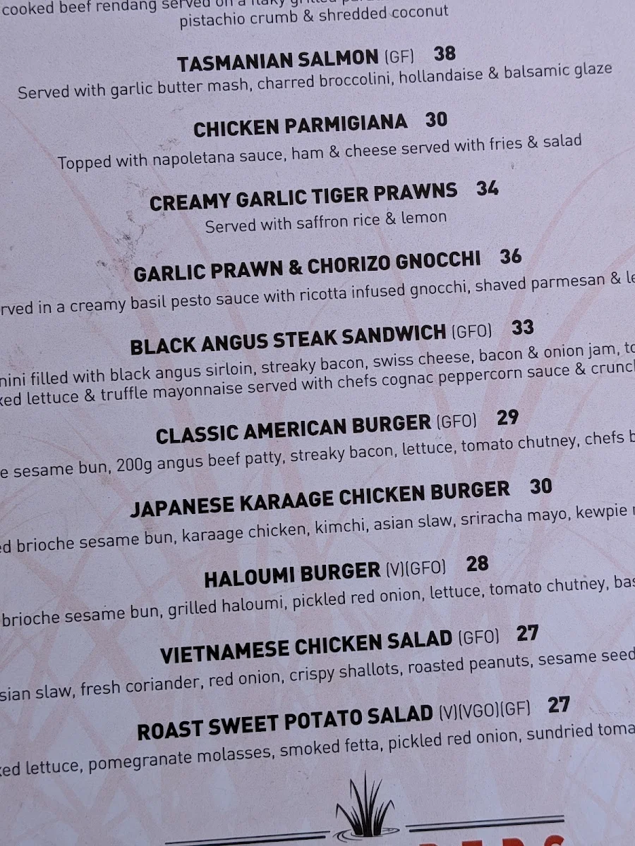 Menu, Jackadders Restaurant