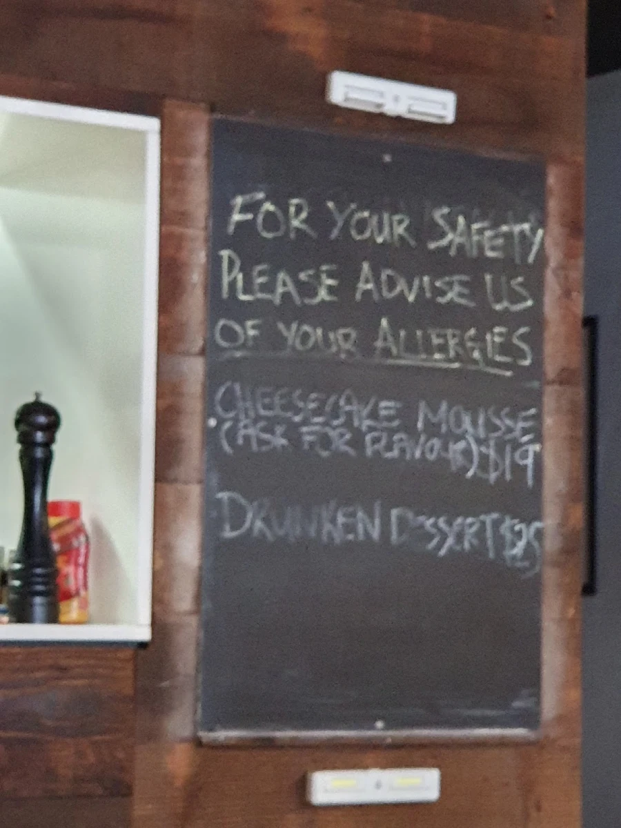 Menu, Rick’s Place