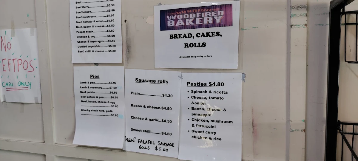 Menu, Dorrigo Bakery