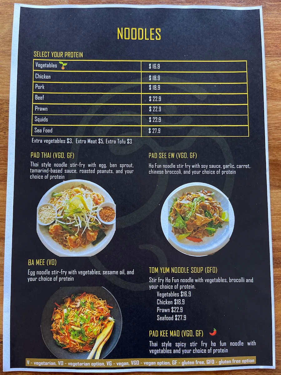 Menu, Kindnesh Thai Restaurant