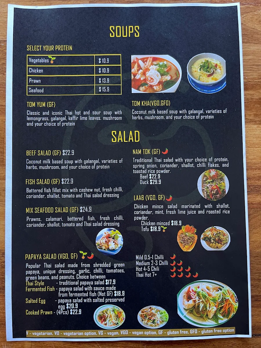 Menu, Kindnesh Thai Restaurant