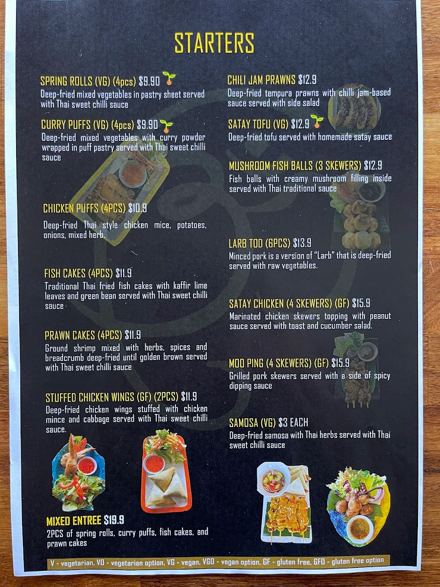 Menu, Kindnesh Thai Restaurant