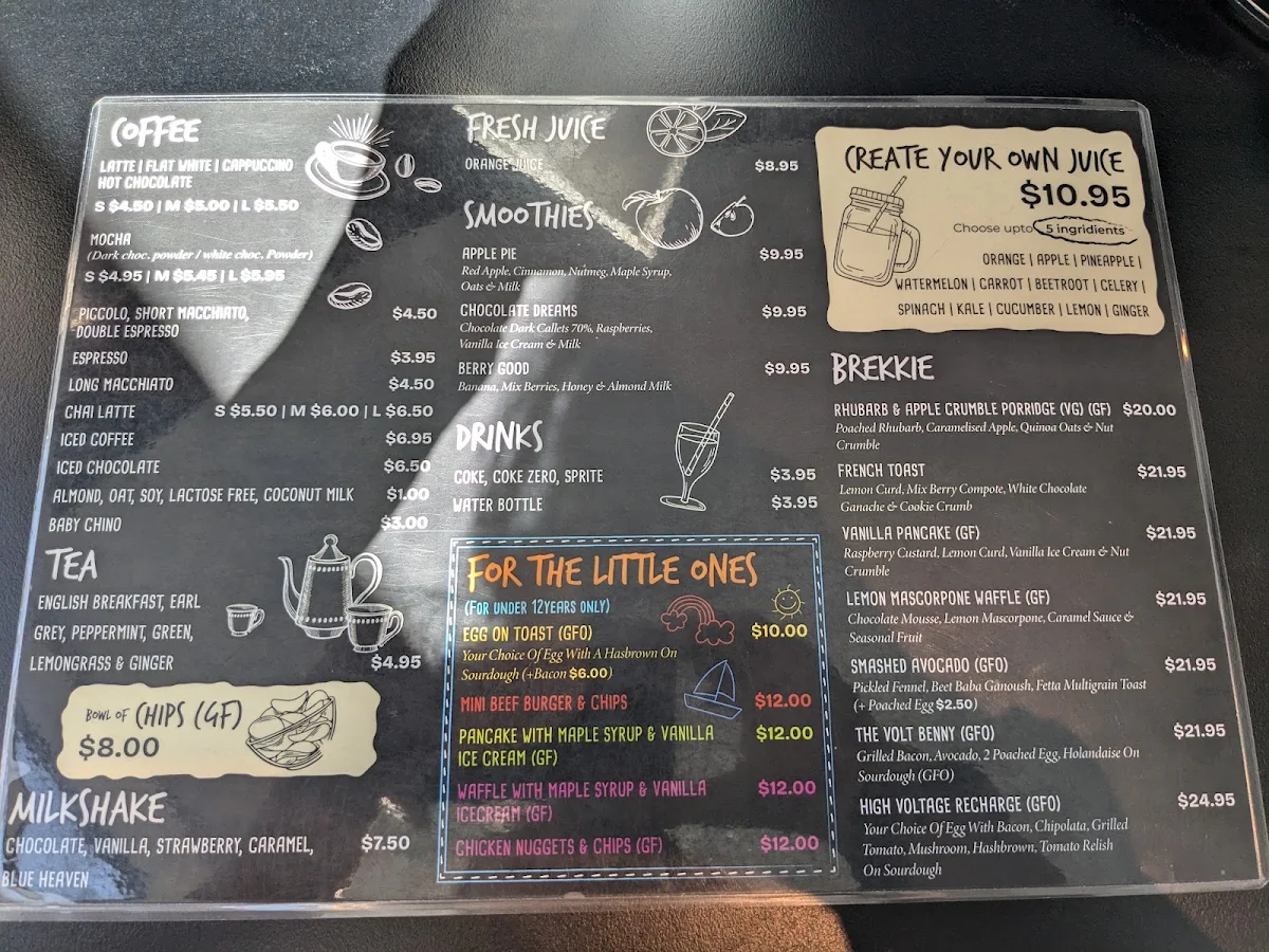 Menu, Volt Cafe | Narre Warren
